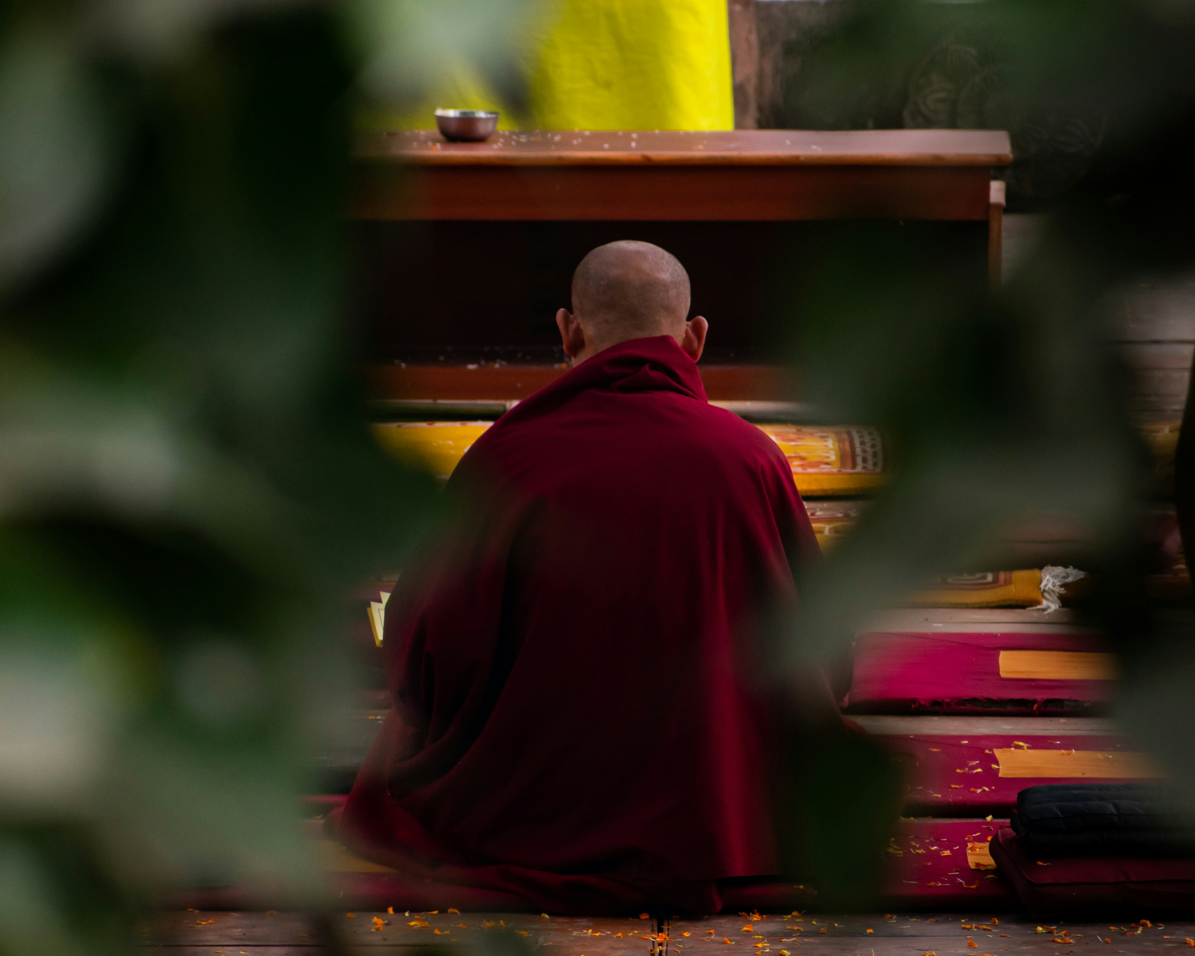 Practitioner in a temple